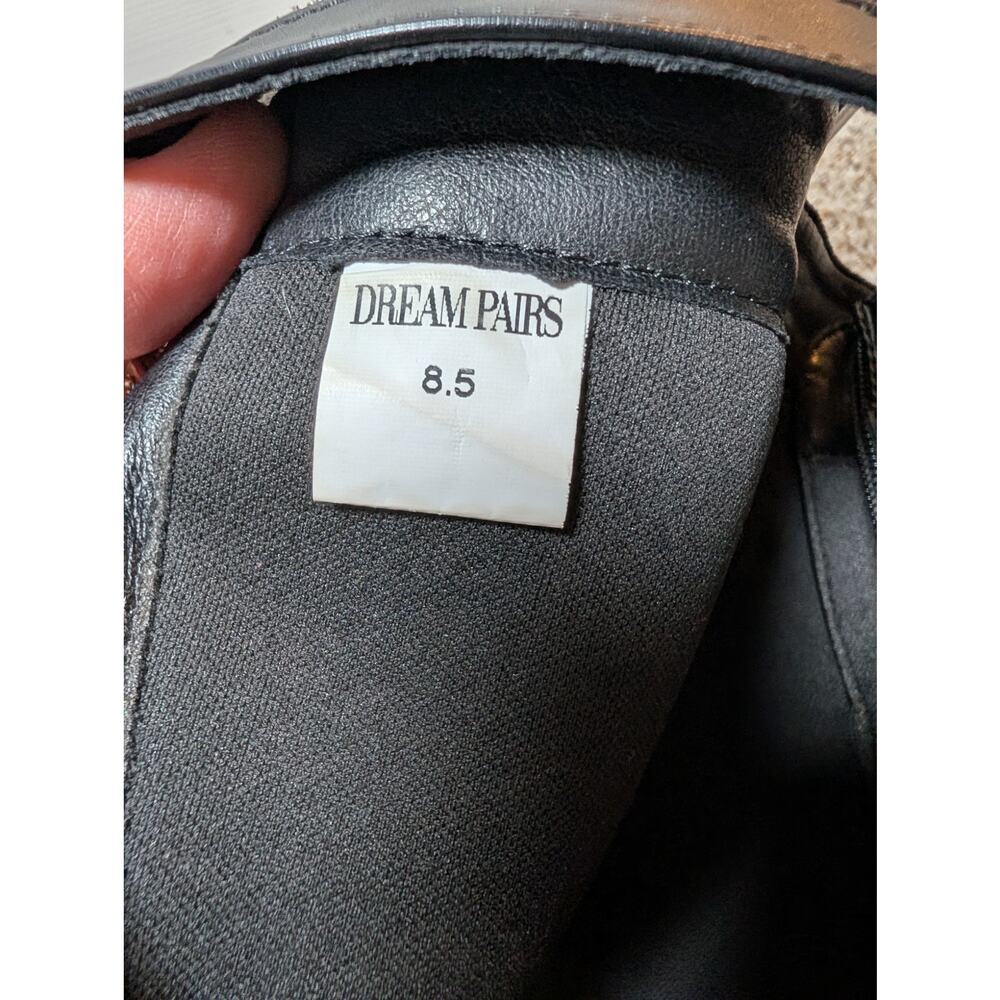 Dream Pairs Women 8.5 Black Knee High Combat Boots Chunky Lug Sole Buckle Zip - Picture 6 of 10